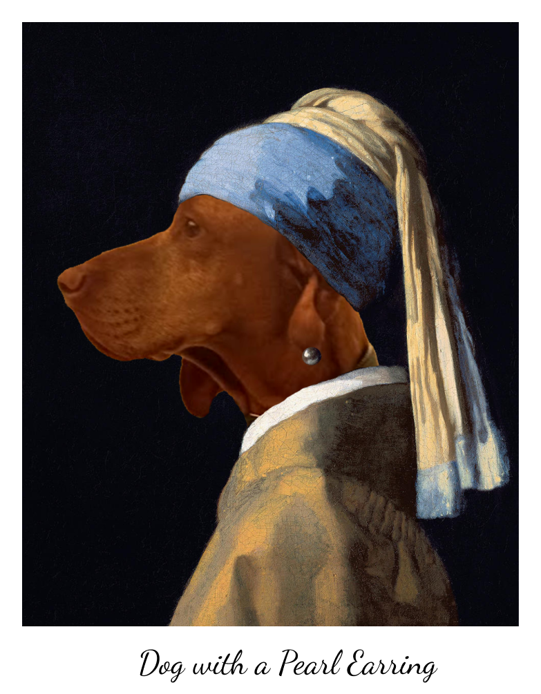 Image of vizsla Mango in style of Girl with a peral earring